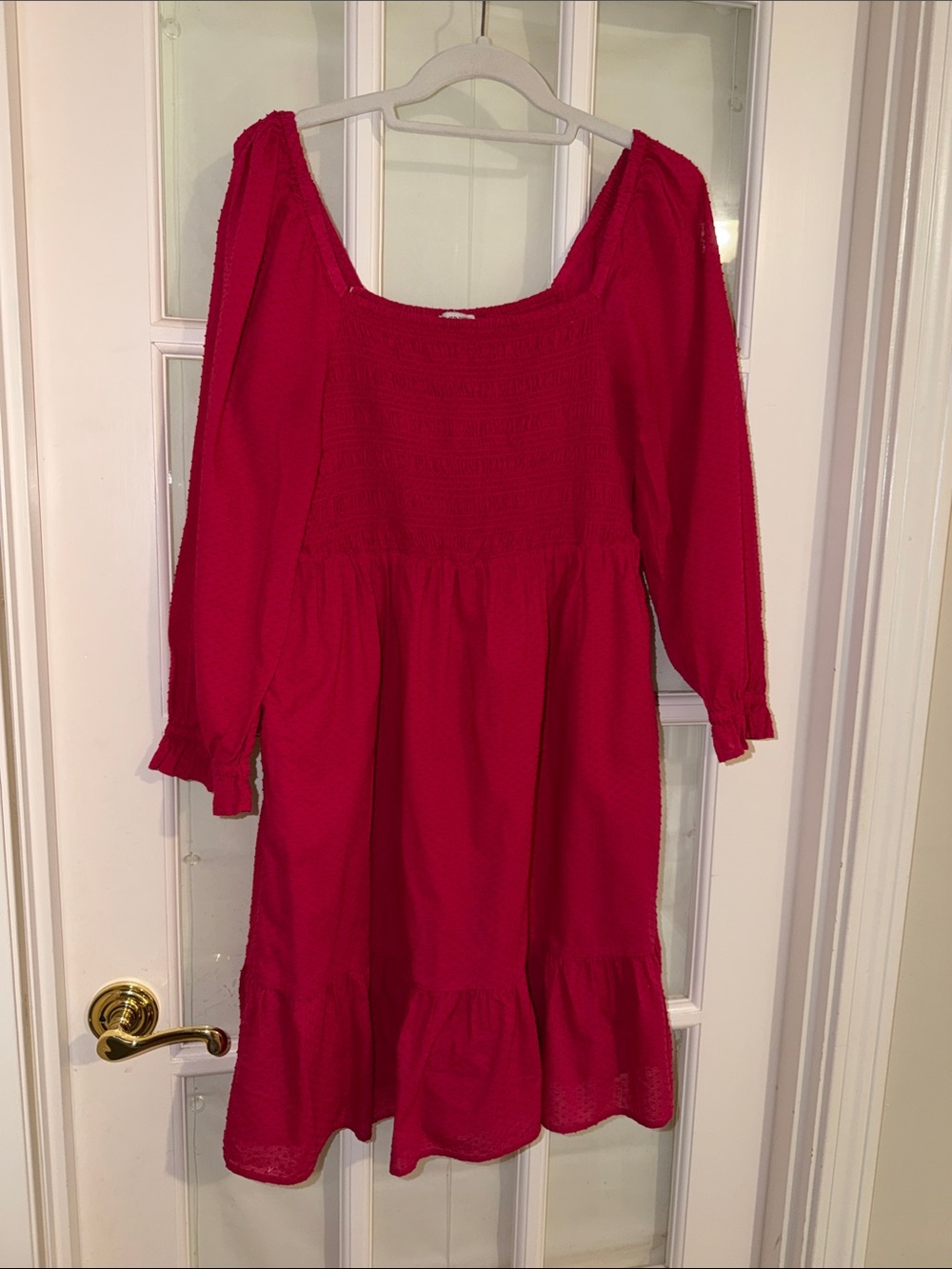 JCrew Smocked Long-Sleeve Dress, size M